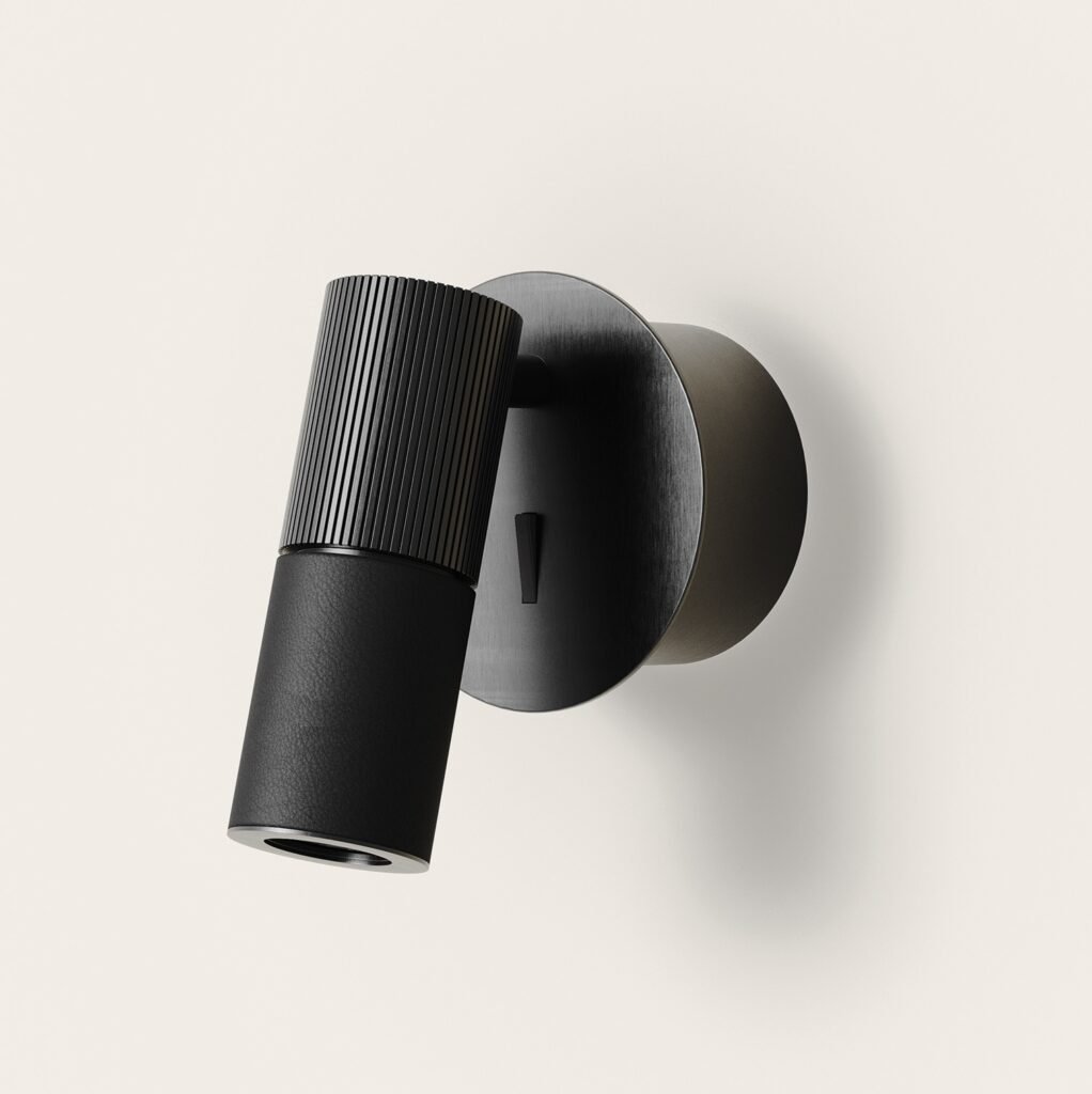 black wall light